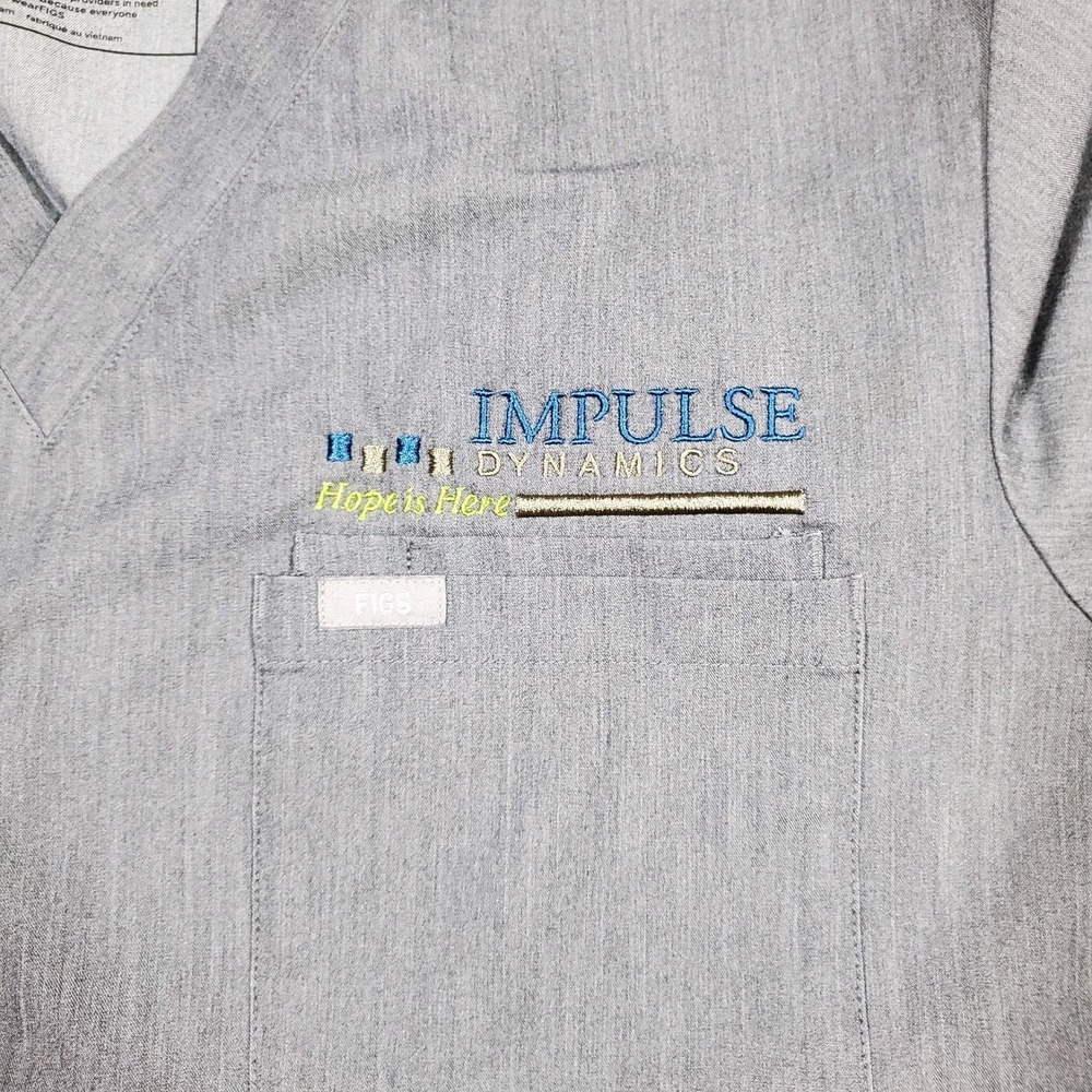 FIGS Scrub Top Mens Large Gray Leon V-Neck Pocket Technical Collection SM1500 - Picture 7 of 8